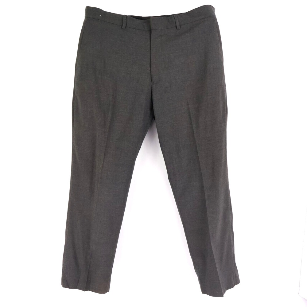 Michael Kors Dress Pants Greenwich Mens Size 38 Dark Gray Heathered Flat Front